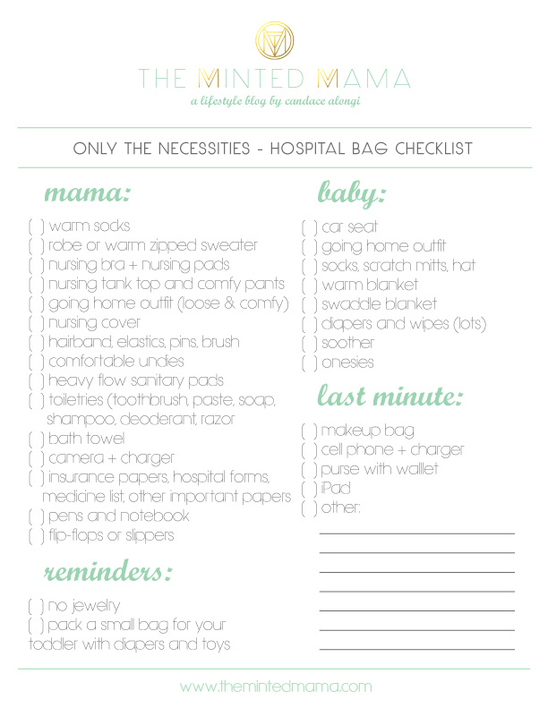 hospital bag checklist