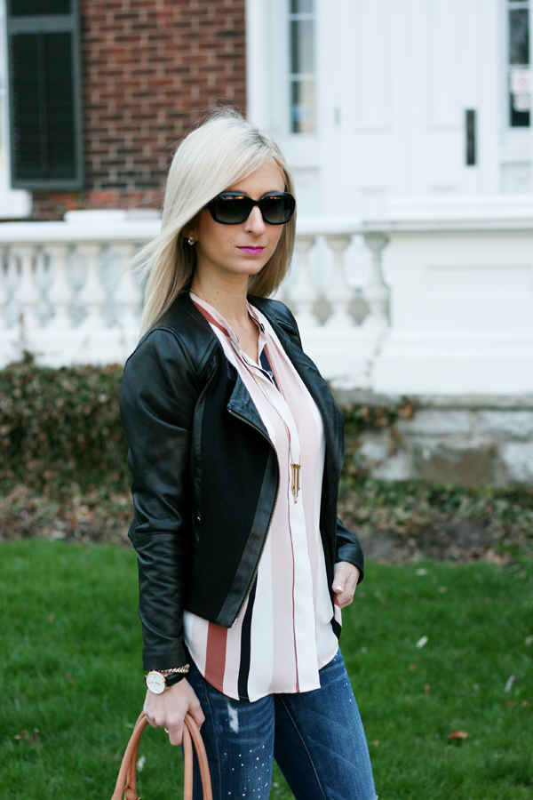 pretty blouse distressed jeans