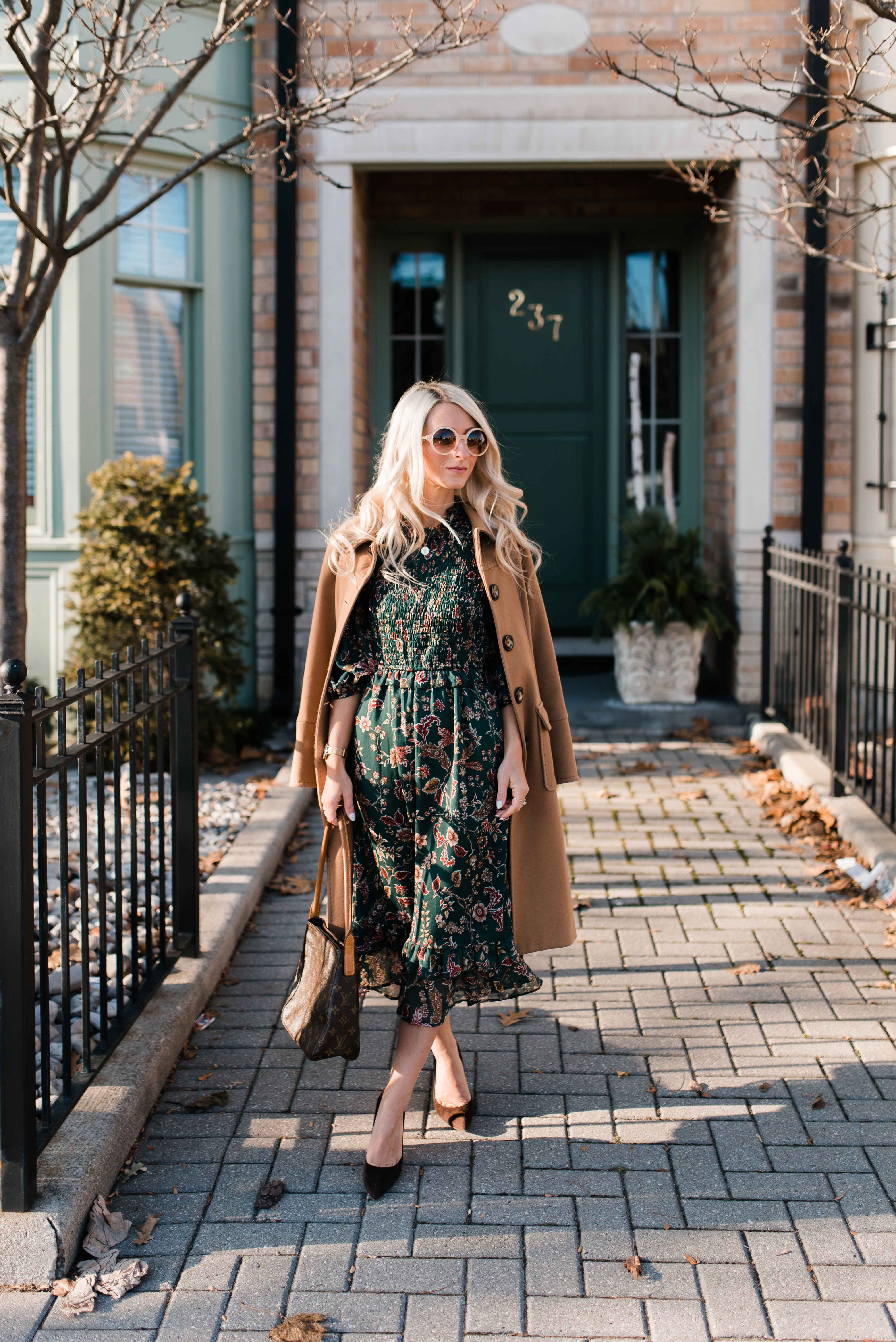 winter floral dress