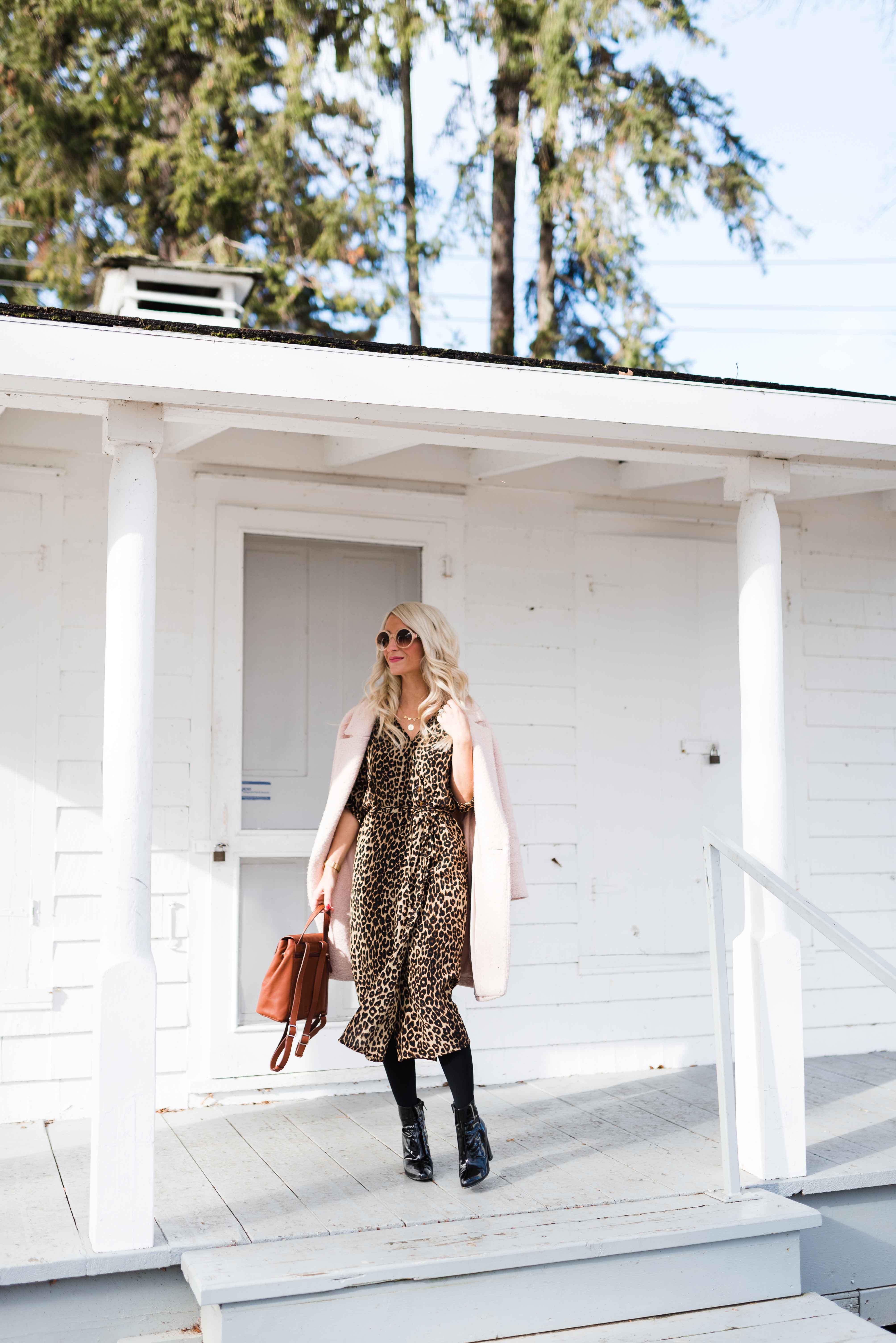 leopard midi dress